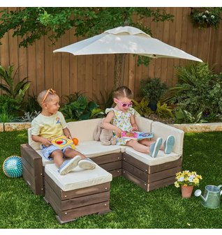 Detská luxusná záhradná súprava so slnečníkom