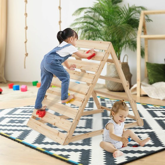 Montessori Piklerové šplhací trojúhelník s lezecími kameny